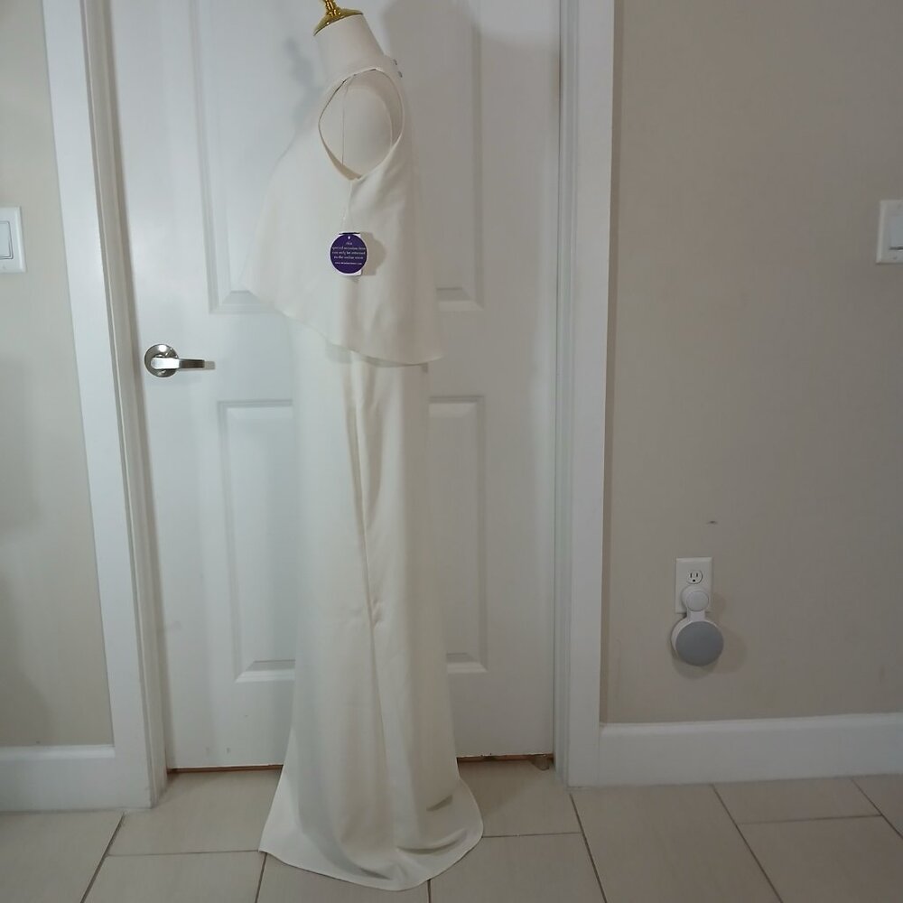 NWT Windsor Halter Maxi Dress Women's Small Cream Formal Evening Gown - Picture 3 of 6